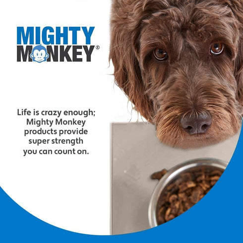 MIGHTY MONKEY 100% Waterproof Dog Food Mat, Raised Edges Silicone Pet Feeding Placemat for Cat, Dogs, Pet Bowls, High Lipped Tray Prevents Water S...
