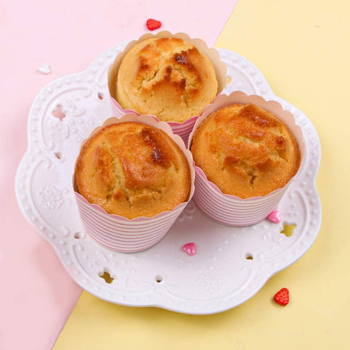 Webake Full Size Paper Baking Cups, 6oz Pink Cupcake Liners for Cupcake Bath Bomb, Muffin Case, Great for Cupcake Baking Decoration Set of 25 (Pin...