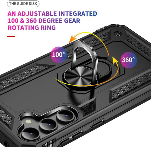 Yiakeng for Samsung Galaxy S23 FE Case: Galaxy S23 FE Case with HD Screen Protector - Military Grade Protective Cases with Ring for Samsung S23 FE...