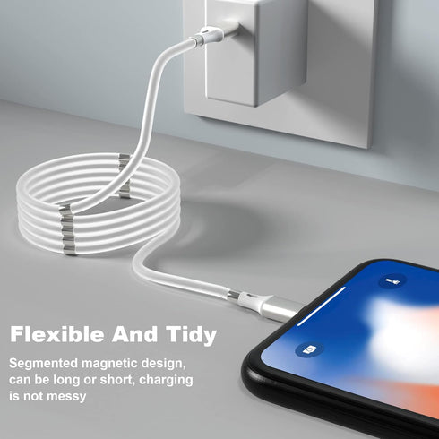 for USB C to Lightning Magnetic Charging Cable(3.3ft) Absorption Nano Tangle-Free roll up Organized Fast Charger Magnet Charger Cord for Phone14/1...