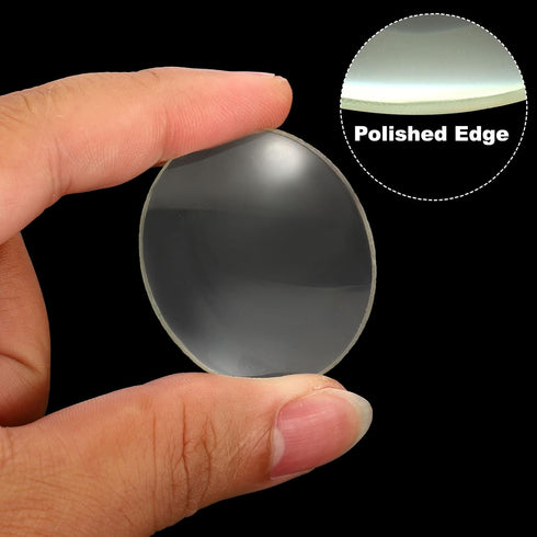 PATIKIL 4" (100mm) Focal Length Double Convex Lens, 40mm Diameter 6mm Height Glass Optically Polished Round Edges Lens for Physics Experiment, Cle...