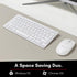 Macally Small Wireless Keyboard and Mouse Combo - Essential Work Duo - 2.4G White Keyboard and Mouse Wireless - 78 Key Quiet Cordless Mouse and Ke...