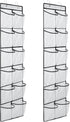 Narrow Over The Door Shoe Organizer, 12 Large Mesh Pockets Hanging Shoe Organizer for Closet Organizers and Storage, White, 2 Pack...