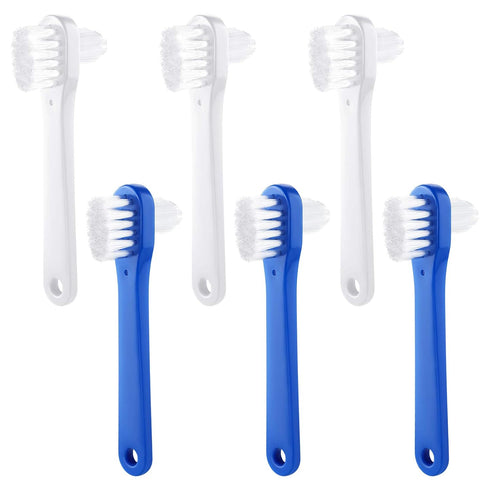 Denture Brush Dual Head Toothbrushes Hard Denture Cleaning Brush Denture Toothbrush Cleaning Brush False Teeth Brush Toothbrush for False Teeth Cl...