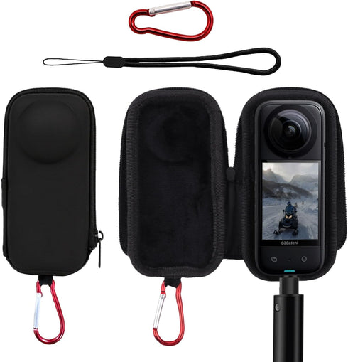Hard Carrying Case for Insta360 X3 Portable Surface Waterproof Mini Storage Bag Lens Protector Cover with Wrist Strap for Insta360 ONE X/X2/X3 Act...