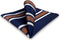 S&W SHLAX&WING Striped Pocket Square for Men Navy Blue with White Brown Stripes Business...