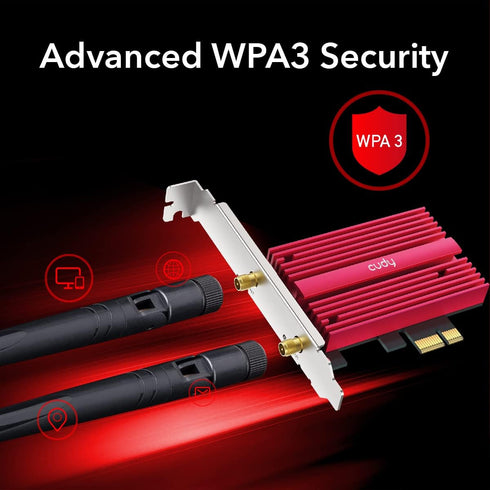 Cudy AX5400 Wireless WiFi 6E PCIe Card for PC, Bluetooth 5.2, AX210 Module Inside, Bluetooth 5.2/5/4.0, 802.11ax/ac/a/b/g/n, Windows 11,10, WE3000...
