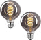 Lxcom Lighting LED Decorative Edison Bulb 6W G25/G80 Globe Light Bulbs 60W Equivalent Warm White 2700K E26 Medium Base Smoke Grey Glass Filament B...