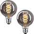 Lxcom Lighting LED Decorative Edison Bulb 6W G25/G80 Globe Light Bulbs 60W Equivalent Warm White 2700K E26 Medium Base Smoke Grey Glass Filament B...