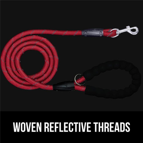 Gorilla Grip Heavy Duty Dog Leash, Soft Handle, Strong Reflective Rope for Night Pet Walking, Small Medium Large Animals, Durable Puppy Training L...