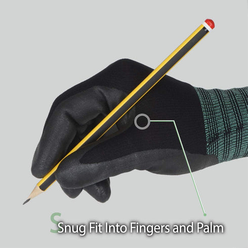 DEX FIT Nitrile Coated Work Gloves FN330-3D-Comfort Stretchy Fit, Firm Grip, Thin & Lightweight, Touchscreen Fingers, Protective & Durable, Breath...