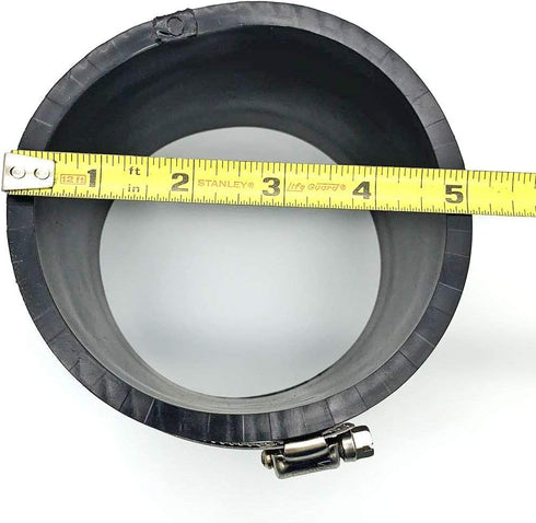 Flexible Rubber PVC Coupling Parallel with Stainless Steel Clamps, 4 inch, Black...