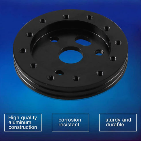 RULLINE 0.5" Steering Wheel Hub Adapter Conversion Spacer 6 Hole to 3 Hole Steering Wheel Adapter Boss Kit Black...