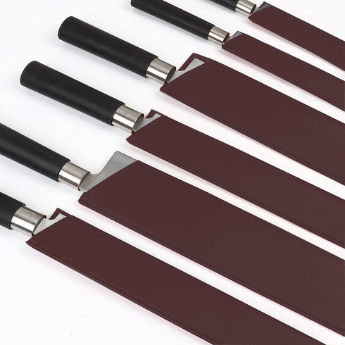 Brown Knife Guard & Sleeve Set - Waterproof Universal Blade Covers (6 Pack)...