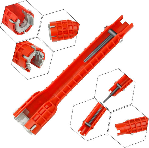 14 in 1 Faucet and Sink Installer,Faucet and Sink Wrench,Multifunctional Sink Wrench,Suitable for Installing Pipes under Bathrooms,Toilets,Kitchen...