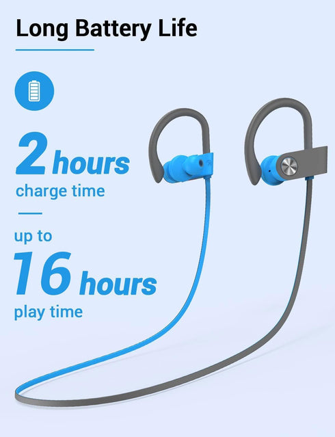 Stiive Bluetooth Headphones, 5.3 Wireless Sports Earbuds IPX7 Waterproof with Mic, Stereo Sweatproof in-Ear Earphones, Noise Cancelling Headsets f...