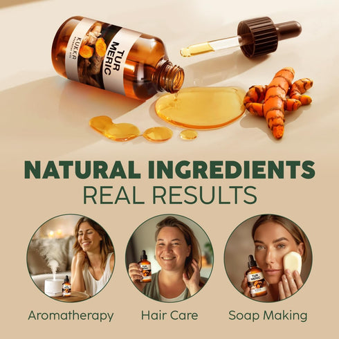 Kukka Turmeric Oil for Skin - 100% Natural Aromatherapy Turmeric Essential Oil for Diffuser - Turmeric Oil for Face, Hair, Aromatherapy, Bath Bomb...