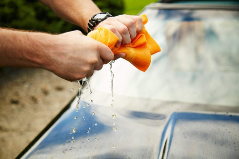 Towel, 260gm, Orange, Synthetic Chamois Cloth for Cars, Kitchen, Carpet, Windows, Body Drying...