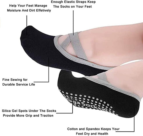 Non Slip Yoga Socks for Women,Sticky Sock for Pilates & Pure Barre & Walking & Bikram Fitness Socks with Grips...