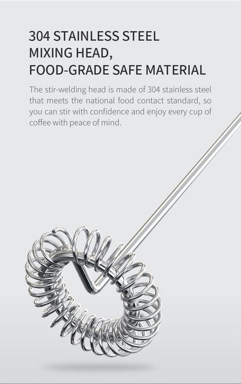 Electric Handheld Milk Frother, Wireless Coffee Milk Mixer, Portable Drink Mixer, for Milk Foam and Latte Art, Powered by Battery, 35mmX214mm, Bla...