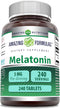 Amazing Formulas Melatonin Supplement | 3 Mg Per Serving | 240 Tablets | Non-GMO | Gluten-Free | Made in USA...