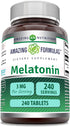 Amazing Formulas Melatonin Supplement | 3 Mg Per Serving | 240 Tablets | Non-GMO | Gluten-Free | Made in USA...