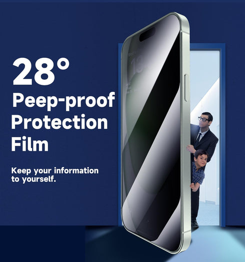 MAGIC JOHN 2 Pack for iPhone 15 Plus 6.7 inch Privacy Glass Screen Protector, Auto Dust-Elimination Installation, Bubble Free, Easy Installation.....