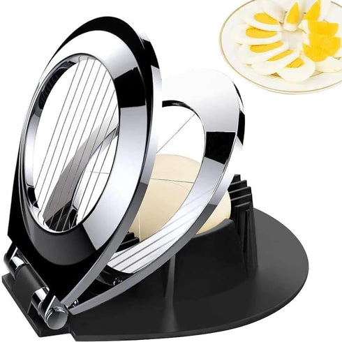 Egg Slicer, BIBURY Egg Slicer for Hard Boiled Eggs, Heavy Duty Egg Cutter for Egg Strawberry Mushroom Soft Fruit, Stainless Steel Wire with 3 Slic...