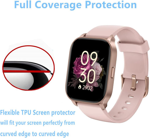 Screen Protector Compatible for TOOBUR Smart Watch 2.01 (6 Pack) Full Coverage Clear TPU Soft Film, For IDW17 Smartwatch Protective Film...
