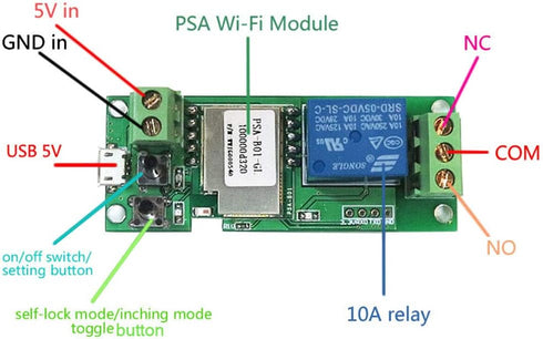 SONOFF USB 5V DIY 1 Channel Jog Inching Self-Locking WiFi Wireless Smart Home Switch APP Remote Control Module for iOS/Android......