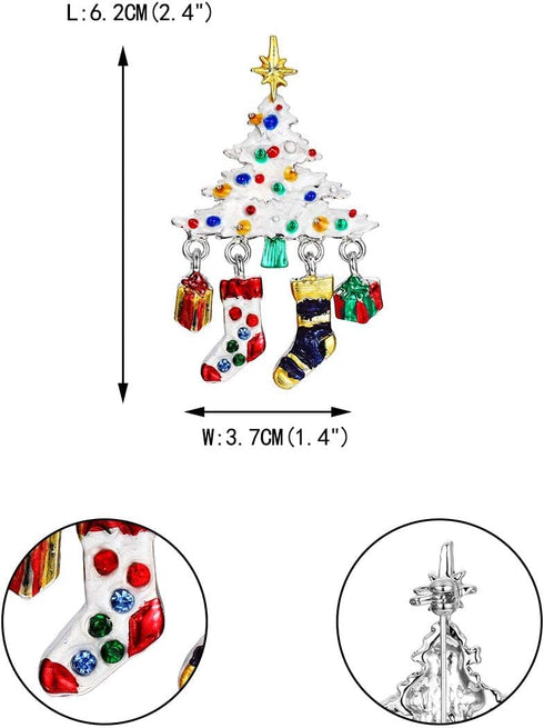 EVER FAITH Christmas Brooch Pins for Xmas Holiday Party Celebration, Austrian Crystal Lovely Christmas Jewelry Gift for Women...