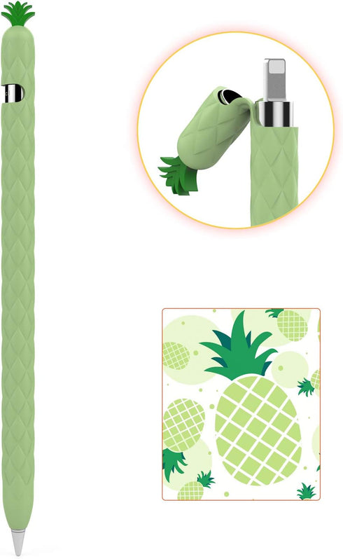 AhaStyle iPencil Case Sleeve Cute Fruit Design Silicone Soft Protective Cover Accessories Compatible with Apple Pencil 1st Generation(Avocado Gree...