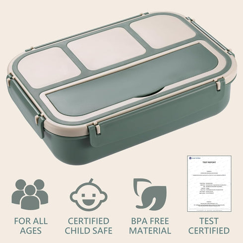 Bento Box Adult Lunch Box for Men Women, Bento Lunch Box for Kids Boys Girls School, Lunch Containers for Adults with 4 Compartments, Utensil set,...