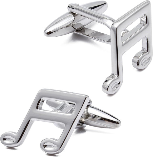 Silver Tone Music Cufflinks For Men with gift box....