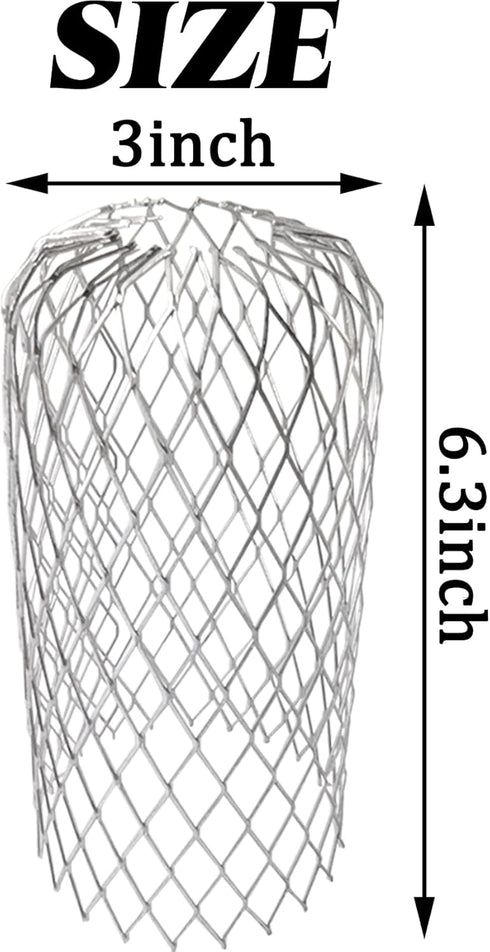 8PCS Gutter Guard Strainer Aluminum Downspout Mesh Filter Preventing Blockage Leaves Debris from Clogging Pipes(3 inch) (8)...