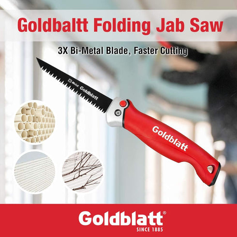 Goldblatt Folding Drywall / Sheetrock Saw, Jab / Hand Saw with Soft Grip Handle, for Wallboard, Plywood and PVC...