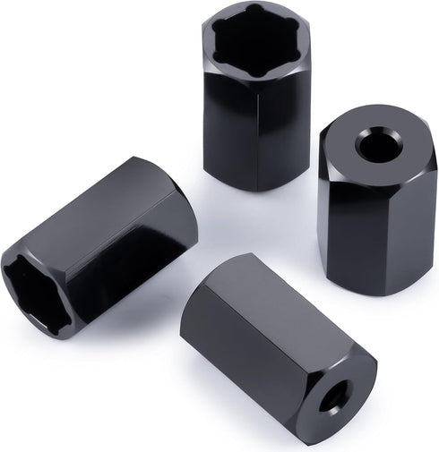 4 PCS 5mm to 7mm Wheel Hex Adapters (+10mm) for 1/10 WPL D12 RC Truck Car 1/24 SCX24 RC Upgrades Accessories Black...