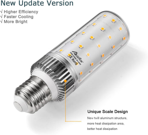 E26 LED Bulb,25W LED Corn Light Bulb 200W Equivalent 2700K Warm White 2500LM Non-dimmable Flicker Free Ceiling Fan LED Corn Bulb for Indoor Outdoo...