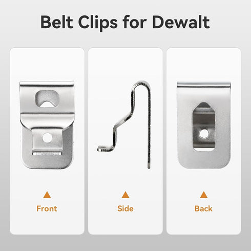 Belt Clips for Dewalt, 6pcs 304 Stainless Steel Drill Clips Tool Hooks with Screws for Dewalt N268241 Fit for 20V Power Tools DCD980 DCD980L2 DCD9...