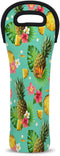 Tropical Pineapple Pattern Wine Bag Neoprene Wine Tote Bags Leakproof Travel Wine Tote with Handle Reusable Cooler Bag for Picnic Travel Birthday ...