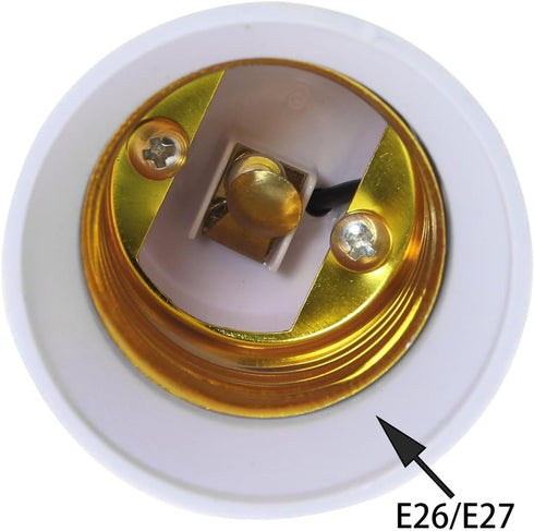 5PCS E14 European Base to E26/E27 Edison Base LED Light Lamp Bulbs Sockets Adapter Converter Chandelier Light Socket for Ceiling Fans Light, Penda...