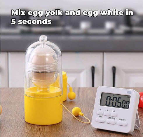 Egg Scrambler Shaker, Whisk Hand Powered Golden Egg Maker Eggs Yolk White Mixer Cooking Utensil Kitchen Gadgets Egg Pudding Maker...