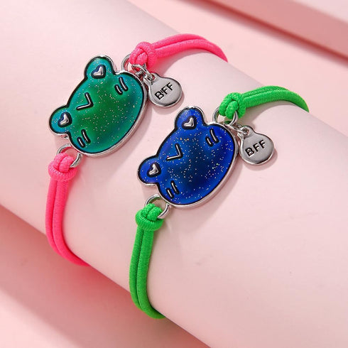 Dinosaur Frog Turtle Dragon Color Changing Mood Bracelet Set for Women Emotion Feeling Temperature Sensing Wrap Bracelet with Card Friendship Jewe...