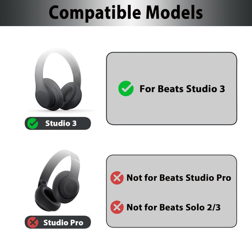 Adhiper Silicone Ear Pads Cover Protector for Beats Studio 3 Headphone Cushions,Sweat-Proof and Washable Ear Cushions Cover for Beats Studio 3 Hea...
