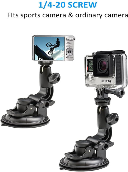 EXSHOW Car Camera Mount Holder for GoPro, Suction Cup Car Windshield Dashboard Dash Mount, Heavy Duty Action Camera Stand for GoPro Vlogging SJCAM...