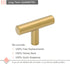 LONTAN 12 Pack Gold Drawer Knobs for Dresser Kitchen Cabinet Knobs LH201GD Gold Hardware for Cabinets Brushed Brass T Bar Knobs with 2 Inch Overal...