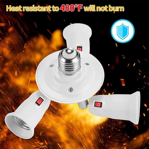 360 Degrees Adjustable E26 Jacqings Socket Adapter with Independent Switch Control Light Bulb Socket, E26 Standard LED Bulbs 360 Degrees Adjustabl...