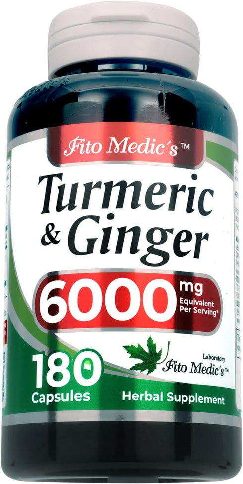 FITO MEDIC'S Lab | Tumeric and ginger | 6000 mg | 180 Caps | turmeric and ginger | ginger supplements | turmeric | turmeric supplements | turmeric...
