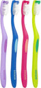 Righto Toothbrush with Elongated Neck (Family Care - Soft Bristles), 4 Colors – 4 Count (Pack of 1)...