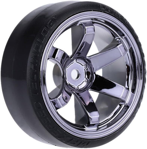 GoolRC 4PCS/Set 1/10 Drift Car Tires Hard Tyre Replacement for Traxxas HSP Tamiya HPI Kyosho On-Road Drifting Car (Titanium)...